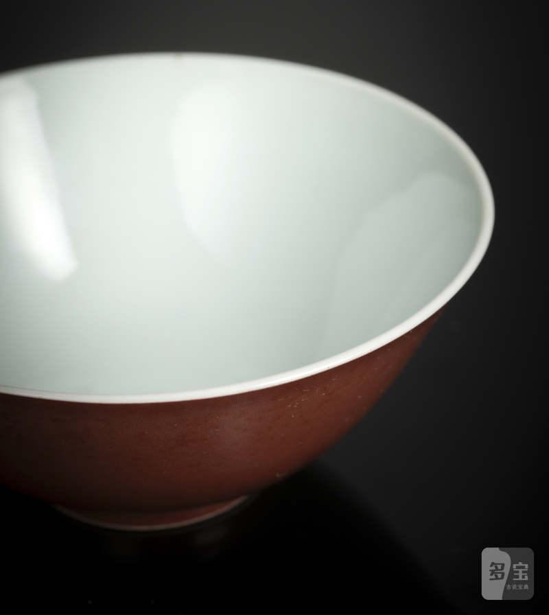 An Imperial porcelain bowl with a copper-red glaze - 图5